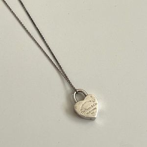 Tiffany & Co. Retired Heart Padlock Pendant Necklace